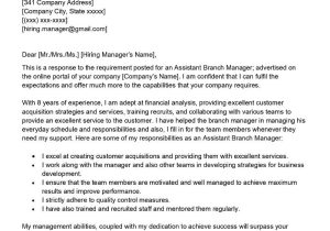 Bank assistant Branch Manager Resume Sample assistant Branch Manager Cover Letter Examples – Qwikresume