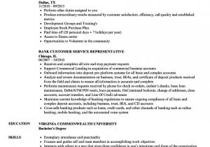 Bank Customer Service Representative Resume Sample Customer Service Representative Resume
