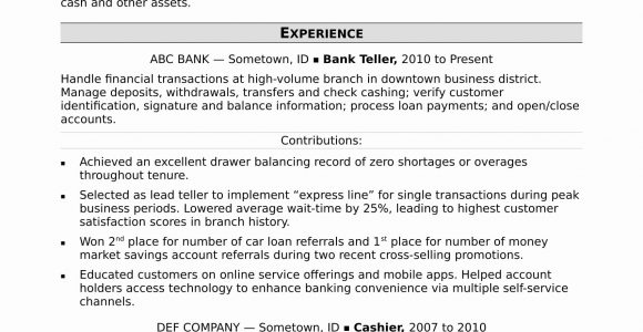 Bank Customer Service Representative Resume Sample √ 20 Bank Customer Service Representative Resume