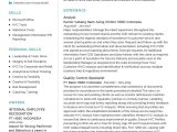 Bank Of America Shared Services Qa Resume Sample Quality Control Specialist Cv Sample 2022 Writing Tips – Resumekraft
