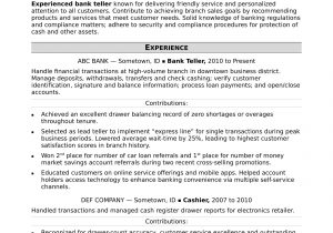 Bank Teller Resume Templates No Experience Bank Teller Resume Sample Monster.com