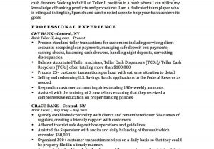 Bank Teller Resume Templates No Experience This is A Professionally Designed Bank Teller Resume. It …