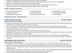 Banking Customer order Management Resume Sample Customer Service Manager Resume Examples & Template (with Job …