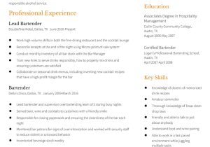 Bartender Resume Sample that is Looking to Change Careers Bartender Resume Examples In 2022 – Resumebuilder.com