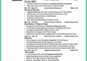 Bartending Resume Samples with No Experience 7 Bartender Resume No Experience Free Samples Examples