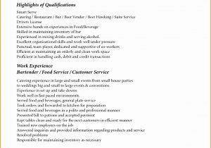Bartending Resume Samples with No Experience 7 Bartender Resume No Experience