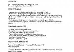 Bartending Resume Samples with No Experience Bartender Resume with No Experience Sample Writing A