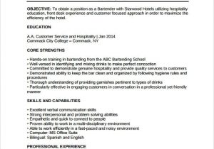 Bartending Resume Samples with No Experience Free 8 Sample Bartender Resume Templates In Pdf