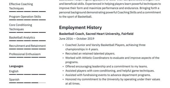Baseball D1 Resume Sample Colllege Player Basketball Coach Resume Examples & Writing Tips 2022 (free Guide)