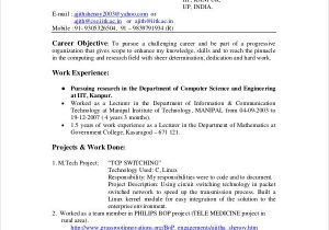Be Computer Science Fresher Resume Sample B Sc Puter Science Fresher Resume Puter Science