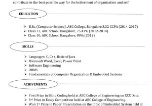 Be Computer Science Fresher Resume Sample Fresher B Sc Puter Science Resume Template 4 In Word