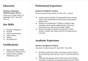Best Business Intelligence Analyst Resume Sample Business Intelligence Analyst Resume Examples In 2022 …