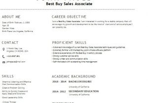 Best Buy Sales associate Resume Sample Best Buy Sales associate Resume Example
