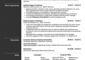 Best Desktop Support Technician Resume Sample Desktop Support Resume
