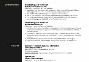 Best Desktop Support Technician Resume Sample Desktop Support Technician Resume Example