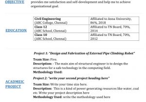 Best Resume Sample for Fresher Civil Engineer Fresher Civil Engineering Resume Template 2 – Samavabudh