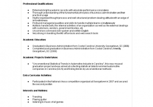 Best Resume Samples for Mba Freshers Best Mba Fresher Resume Sample