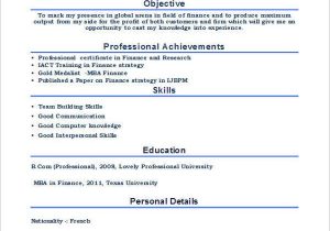 Best Resume Samples for Mba Freshers Resume Mba Fresher