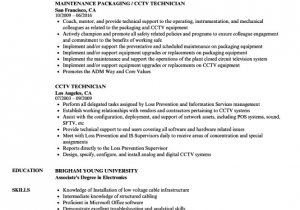 Best Sample Resume Of Cctv Technician Cctv Resume Resume Sample