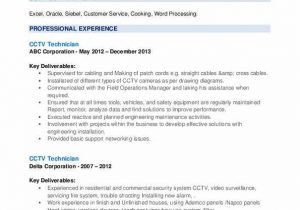 Best Sample Resume Of Cctv Technician Cctv Technician Resume Samples
