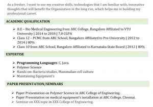Biomedical Engineering Resume Samples for Freshers Fresher Biomedical Engineering Resume Template 6