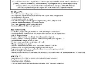 Boys and Girls Club Resume Sample Employment – Boys & Girls Club Of southeastern Connecticut