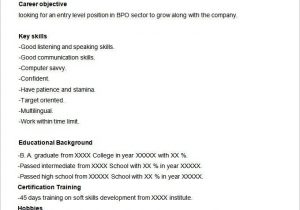 Bpo Job Resume Samples for Freshers 38 Bpo Resume Templates Pdf Doc Bpo Job Resume Samples for Freshers 38 Bpo Resume Templates Pdf Doc