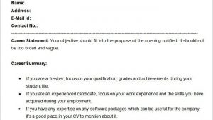 Bpo Job Resume Samples for Freshers Fresher Resume format for Bpo Job
