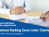 Breaking Into Wall Street Resume Template Investment Banking Cover Letter Tutorial (with Free Word Template)