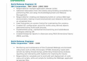 Build and Release Engineer Resume Sample India Build Release Engineer Resume Samples