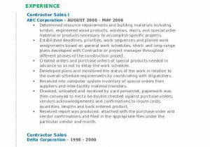 Building Material Sales Executive Resume Sample Contractor Sales Resume Samples
