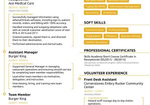 Burger King assistant Manager Resume Sample Professional Reception Job Description Template Example Job …