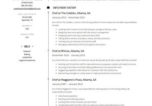 Burger King Head Chef Resume Sample Chef Resume & Writing Guide 12 Free Templates Pdf 2022