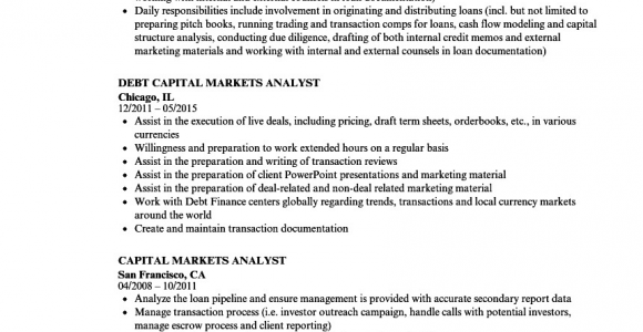 Business Analyst Capital Market Sample Resume Capital Markets Analyst Resume Samples