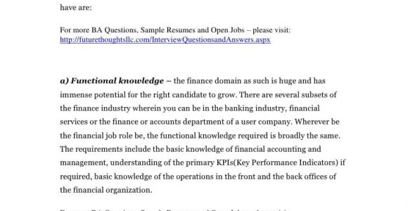 Business Analyst Finance Domain Resume Sample Business Analyst Resume for Financial and Banking Domain