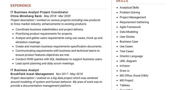 Business Analyst Resume Sample with Agile Experience It Business Analyst Resume Sample 2022 Writing Tips – Resumekraft