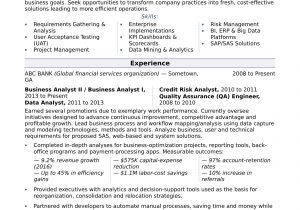 Business Analyst Resume Samples for Experienced Business Analyst Resume Sample
