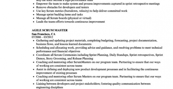 Business Analyst Scrum Master Resume Sample Scrum Master Resume Example Resume Sample