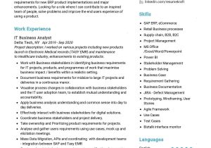Business Analyst with Retail Experience Sample Resume It Business Analyst Cv Sample 2022 Writing Tips – Resumekraft