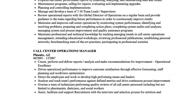 Call Center Operations Manager Resume Sample Call Center Resume for Quality Analyst In Bpo the Server
