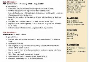 Car Dealership Lot attendant Resume Sample Lot attendant Resume Samples