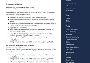 Car Salesman Job Description Resume Sample Car Salesman Resume & Writing Guide  17 Resume Templates 2021