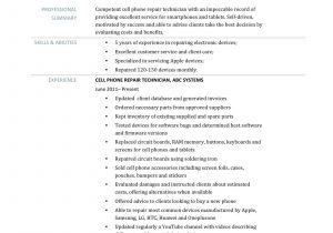 Cell Phone Repair Technician Resume Sample Cell Phone Resumes – Derel
