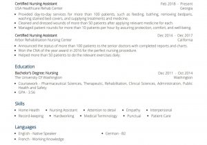 Certified Nursing assistant Resume Sample with Experience Certified Nursing assistant (cna) Resume Example Priwoo