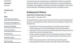 Chef Resume Sample by Resume Genius Sample Chef Resume