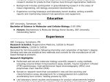 Chemical Characterization Using Hplc Resume Sample Entry-level Research Scientist Resume Sample Monster.com