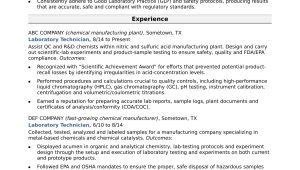 Chemical Characterization Using Hplc Resume Sample Senior Laboratory Technician Resume Sample Monster.com