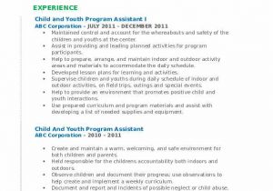 Child and Youth Program assistant Resume Sample Child and Youth Program assistant Resume Samples
