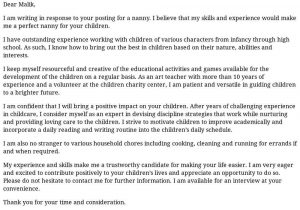 Child Care Resume Cover Letter Sample Cover Letter Example Childcare