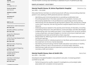 Child Mental Health Psychiatric Nurse Resume Sample Mental Health Nurse Resume & Guide  20 Free Templates